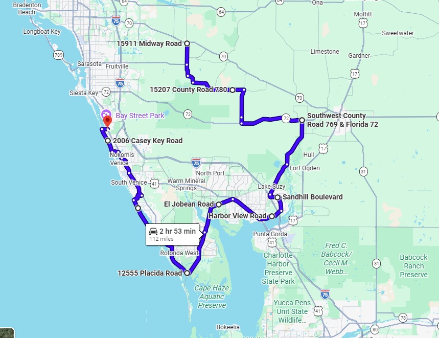 Map preview of Nick's Ride